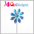 Estandarte Terrível Azul para Spinners de Vento em Metal com Flores de Pavão